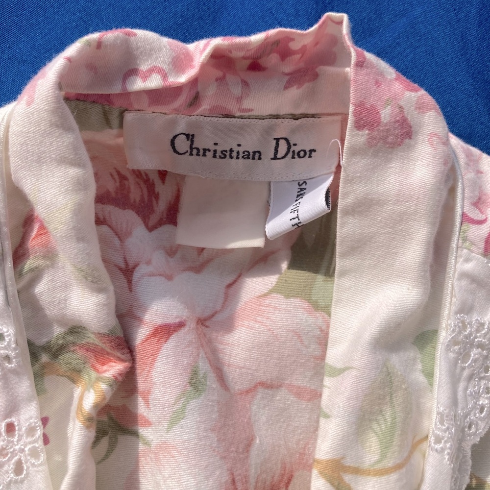 Vintage Christian Dior Cotton Floral Bathrobe